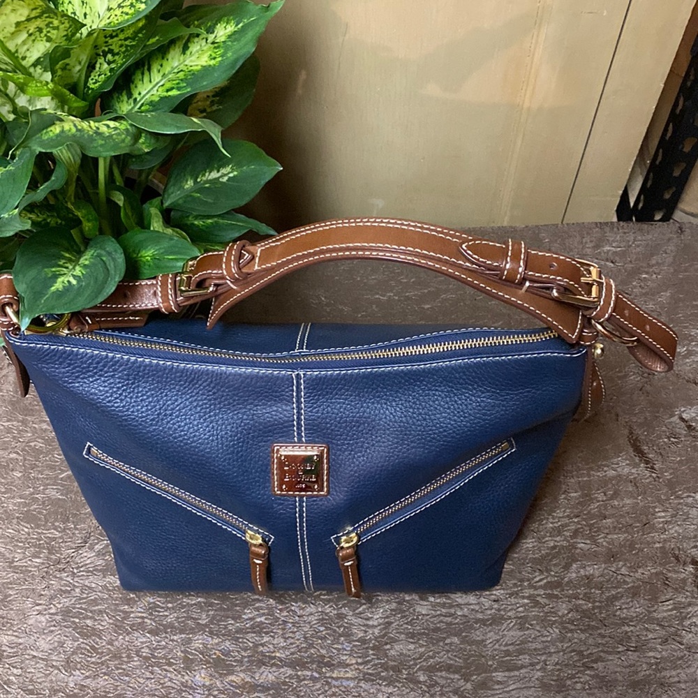 Blue Dooney & Bourke All  Weather Leather Hobo Bag
